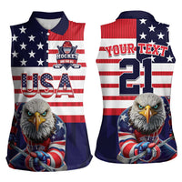 United States Ice Hockey Custom Women Sleeveless Polo Shirt Team USA One For All