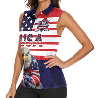 United States Ice Hockey Custom Women Sleeveless Polo Shirt Team USA One For All
