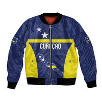 Personalized Curacao Sailboat Bomber Jacket Tropical Beach Sunset