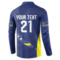 Personalized Curacao Sailboat Button Sweatshirt Tropical Beach Sunset