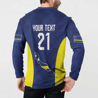 Personalized Curacao Sailboat Button Sweatshirt Tropical Beach Sunset