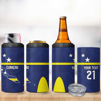 Personalized Curacao Sailboat 4 in 1 Can Cooler Tumbler Tropical Beach Sunset