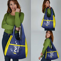 Personalized Curacao Sailboat Grocery Bag Tropical Beach Sunset