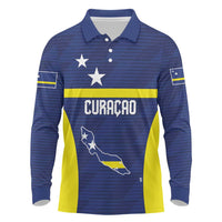 Personalized Curacao Sailboat Long Sleeve Polo Shirt Tropical Beach Sunset