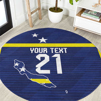 Personalized Curacao Sailboat Round Carpet Tropical Beach Sunset