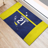 Personalized Curacao Sailboat Rubber Doormat Tropical Beach Sunset