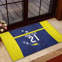 Personalized Curacao Sailboat Rubber Doormat Tropical Beach Sunset