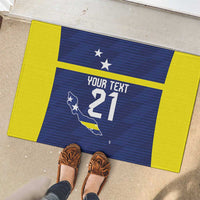 Personalized Curacao Sailboat Rubber Doormat Tropical Beach Sunset