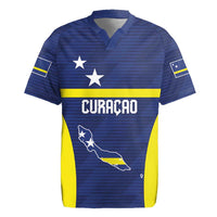Personalized Curacao Sailboat Rugby Jersey Tropical Beach Sunset