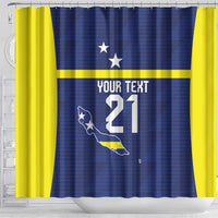 Personalized Curacao Sailboat Shower Curtain Tropical Beach Sunset