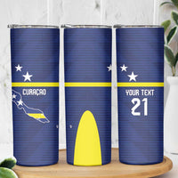 Personalized Curacao Sailboat Skinny Tumbler Tropical Beach Sunset