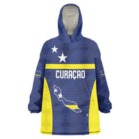 Personalized Curacao Sailboat Wearable Blanket Hoodie Tropical Beach Sunset