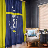 Personalized Curacao Sailboat Window Curtain Tropical Beach Sunset