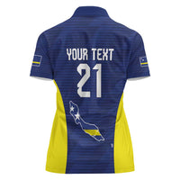 Personalized Curacao Sailboat Women Polo Shirt Tropical Beach Sunset