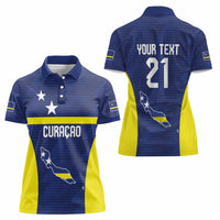 Personalized Curacao Sailboat Women Polo Shirt Tropical Beach Sunset