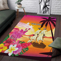 Curacao Football Custom Area Rug Come On La Familia Azul