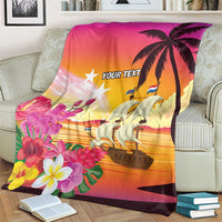 Curacao Football Custom Blanket Come On La Familia Azul