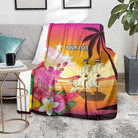 Curacao Football Custom Blanket Come On La Familia Azul