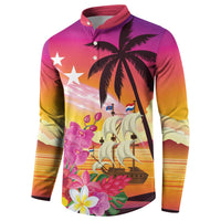 Curacao Football Custom Button Sweatshirt Come On La Familia Azul