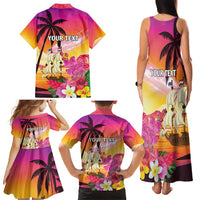 Curacao Football Custom Family Matching Tank Maxi Dress and Hawaiian Shirt Come On La Familia Azul