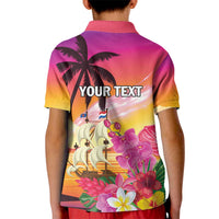 Curacao Football Custom Kid Polo Shirt Come On La Familia Azul