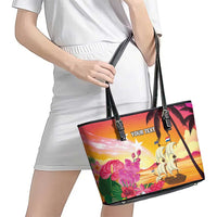 Curacao Football Custom Leather Tote Bag Come On La Familia Azul