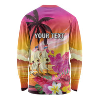 Curacao Football Custom Long Sleeve Shirt Come On La Familia Azul