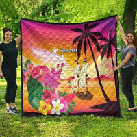 Curacao Football Custom Quilt Come On La Familia Azul