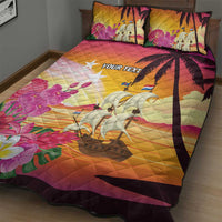 Curacao Football Custom Quilt Bed Set Come On La Familia Azul