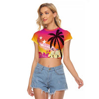 Curacao Football Custom Raglan Cropped T Shirt Come On La Familia Azul