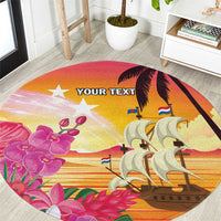 Curacao Football Custom Round Carpet Come On La Familia Azul