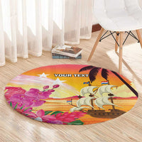 Curacao Football Custom Round Carpet Come On La Familia Azul