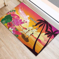 Curacao Football Custom Rubber Doormat Come On La Familia Azul