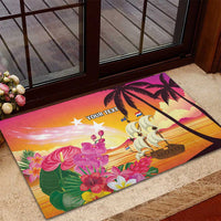 Curacao Football Custom Rubber Doormat Come On La Familia Azul