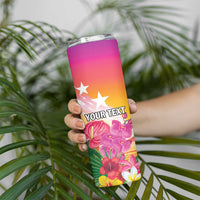 Curacao Football Custom Skinny Tumbler Come On La Familia Azul