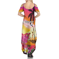 Curacao Football Custom Summer Maxi Dress Come On La Familia Azul