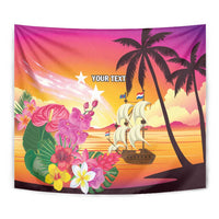 Curacao Football Custom Tapestry Come On La Familia Azul