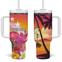 Curacao Football Custom Tumbler With Handle Come On La Familia Azul