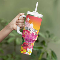 Curacao Football Custom Tumbler With Handle Come On La Familia Azul