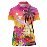 Curacao Football Custom Women Polo Shirt Come On La Familia Azul