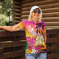 Curacao Football Custom Women Polo Shirt Come On La Familia Azul