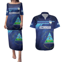 Nicaragua Football Custom Couples Matching Puletasi and Hawaiian Shirt Come On Los Pinoleros