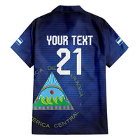 Nicaragua Football Custom Family Matching Off Shoulder Short Dress and Hawaiian Shirt Come On Los Pinoleros