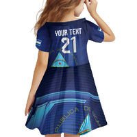 Nicaragua Football Custom Family Matching Short Sleeve Bodycon Dress and Hawaiian Shirt Come On Los Pinoleros