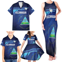 Nicaragua Football Custom Family Matching Tank Maxi Dress and Hawaiian Shirt Come On Los Pinoleros