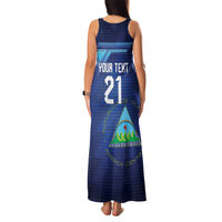 Nicaragua Football Custom Family Matching Tank Maxi Dress and Hawaiian Shirt Come On Los Pinoleros