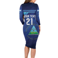 Nicaragua Football Custom Long Sleeve Bodycon Dress Come On Los Pinoleros