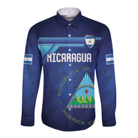 Nicaragua Football Custom Long Sleeve Button Shirt Come On Los Pinoleros