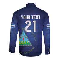 Nicaragua Football Custom Long Sleeve Button Shirt Come On Los Pinoleros