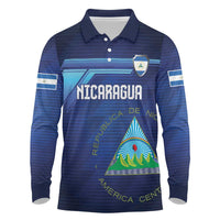 Nicaragua Football Custom Long Sleeve Polo Shirt Come On Los Pinoleros